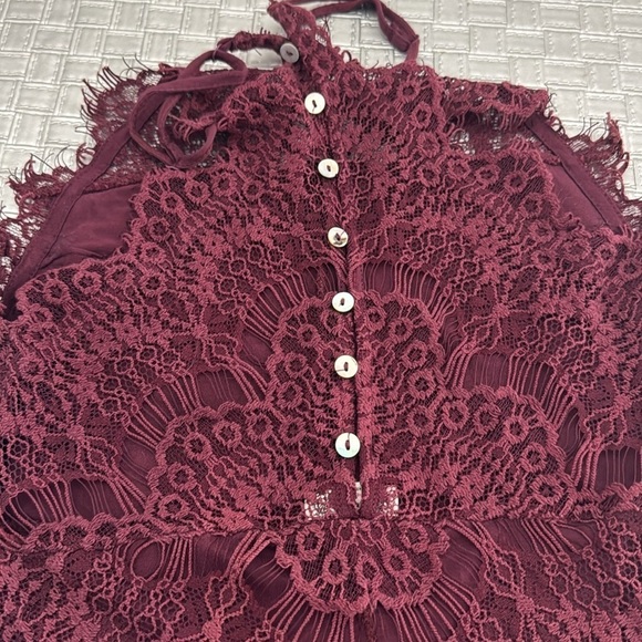 Free People 'She's Got It' ~ Plum Purple Lace Mini Slip Party Dress size XS - Picture 7 of 9